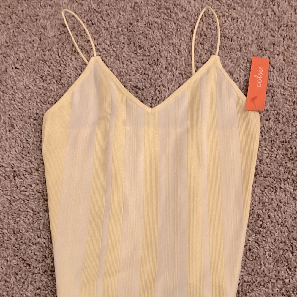 Yellow Striped Bodysuit NWT